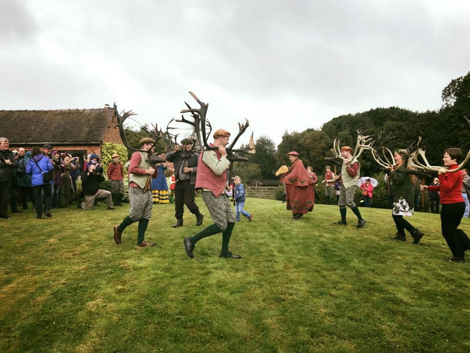 Antlers attached for the Abbots Bromley Horn Dance 2017 ...